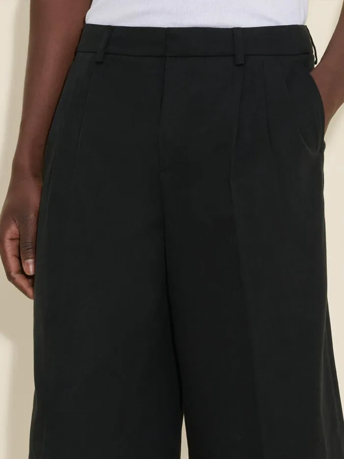 Trousers and Shorts Men Holzweiler Lino Pleat Shorts Black