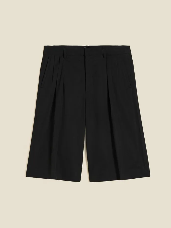 Trousers and Shorts Men Holzweiler Lino Pleat Shorts Black
