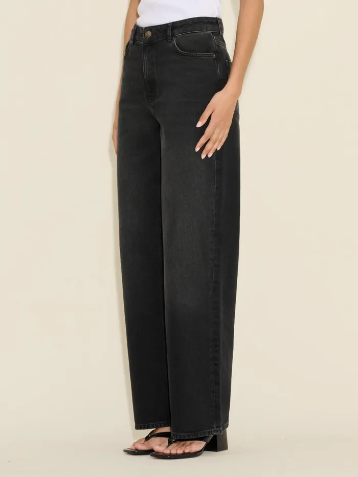 Trousers and Shorts Women Holzweiler W Wide Jeans Black Washed