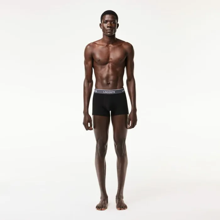 Underwear and Socks Men Lacoste Men039s 3Pack Constrast Waist Trunks Black Blue Dark Grey B68 Underwear and Socks Men Lacoste Men039s 3Pack Constrast Waist Trunks Black Blue Dark Grey B68