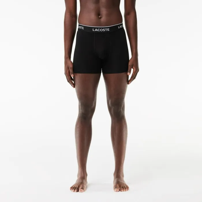 Underwear and Socks Men Lacoste Mens Long Stretch Cotton Boxer Brief 3Pack Black 031