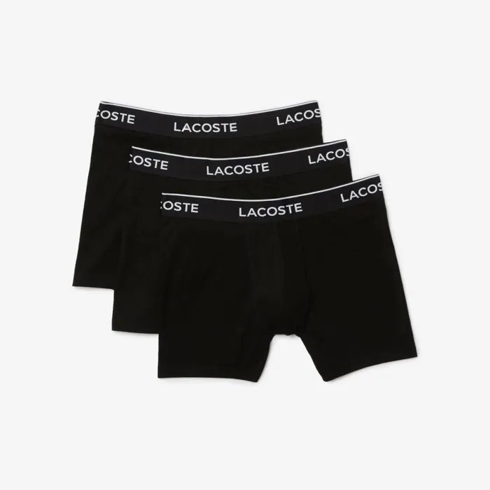 Underwear and Socks Men Lacoste Mens Long Stretch Cotton Boxer Brief 3Pack Black 031