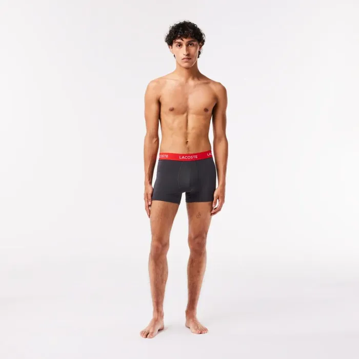 Underwear and Socks Men Lacoste Mens Striped Waist Microfiber Trunk 3Pack Dark Grey Red Blue Black 8w3 Underwear and Socks Men Lacoste Mens Striped Waist Microfiber Trunk 3Pack Dark Grey Red Blue Black 8w3