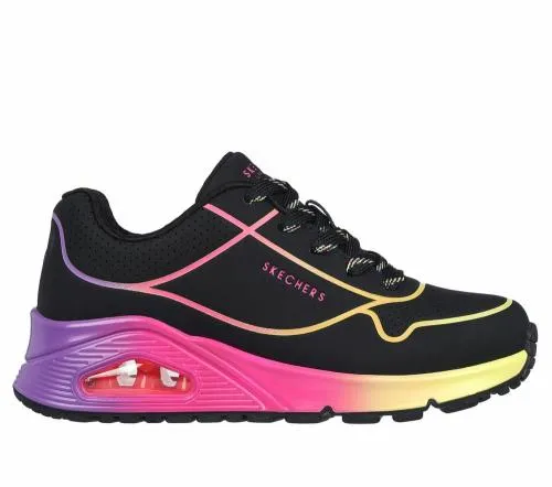 Uno Gen1 8211 Pop Of Neon Black Multi Kids SKECHERS Big Kids UK Sizes 36