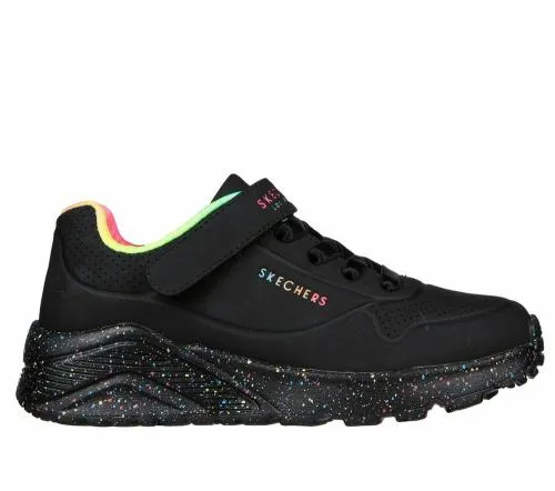 Uno Lite 8211 Rainbow Specks Black Multi Kids SKECHERS Kids UK Sizes 9525