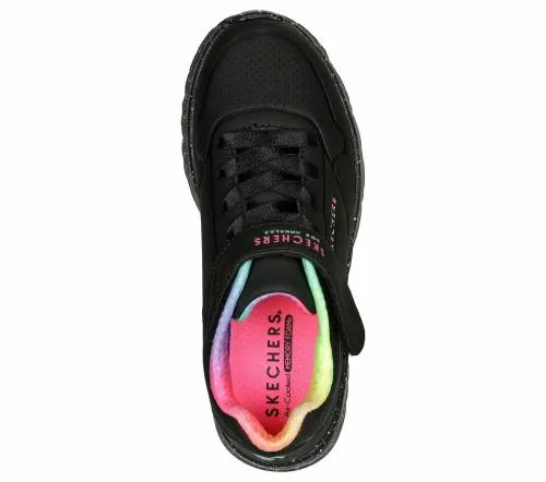 Uno Lite 8211 Rainbow Specks Black Multi Kids SKECHERS Kids UK Sizes 9525