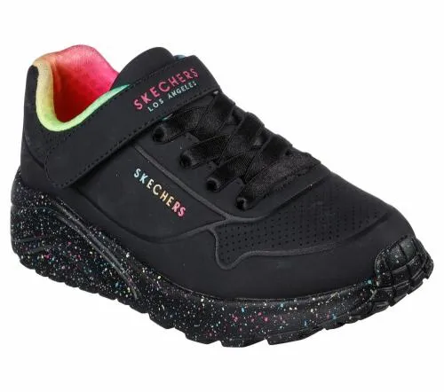 Uno Lite 8211 Rainbow Specks Black Multi Kids SKECHERS Kids UK Sizes 9525