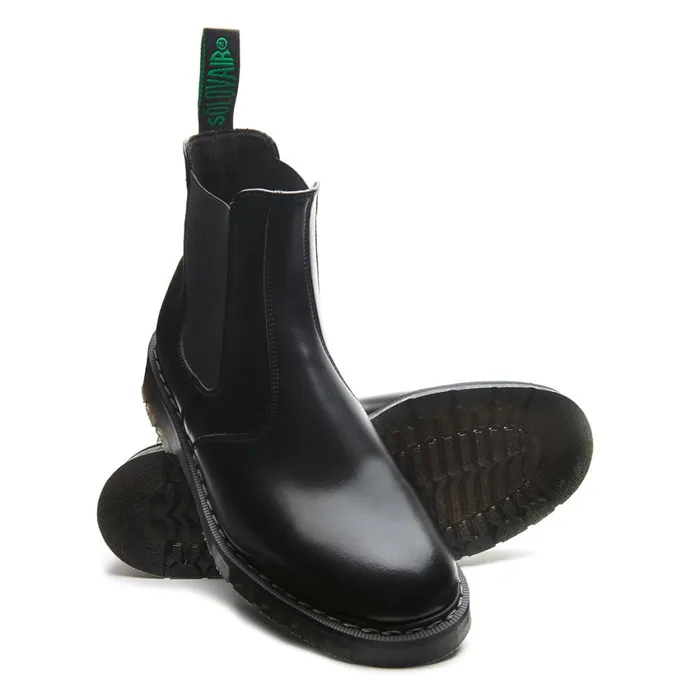 Vegan Solovair Dealer Boots Black Vegan HiShine Dealer Boot