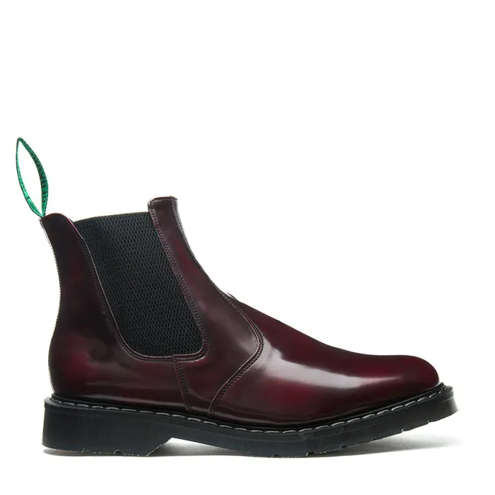 Vegan Solovair Dealer Boots Cherry Red RubOff HiShine Dealer Boot