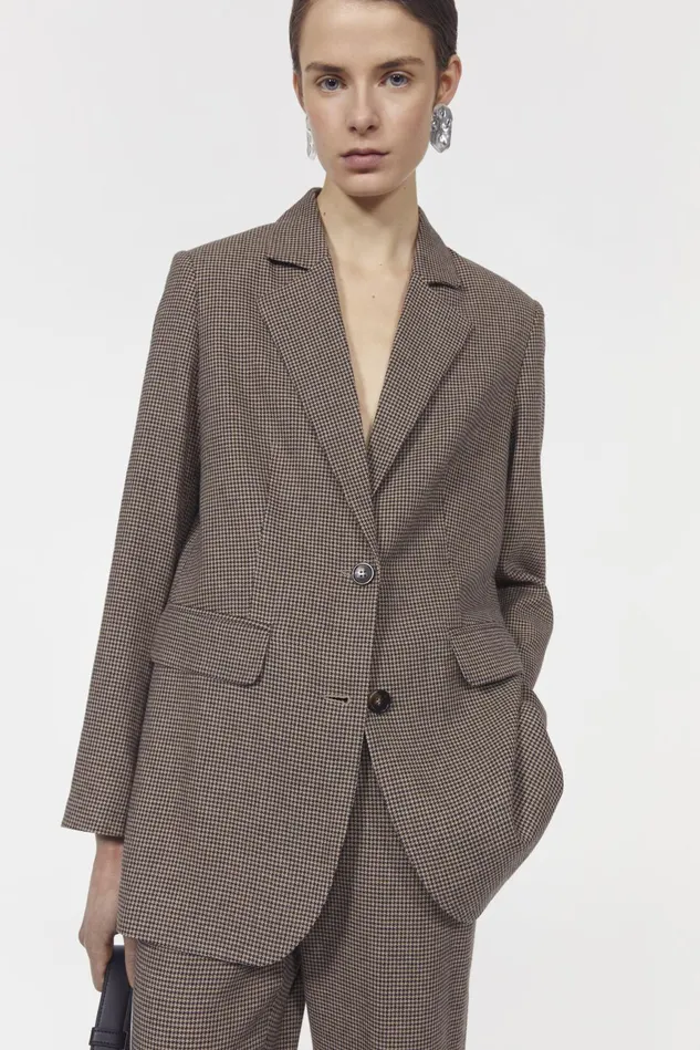 Viola Hounds Blazer Brown Beige Women Rodebjer Sets and Suits