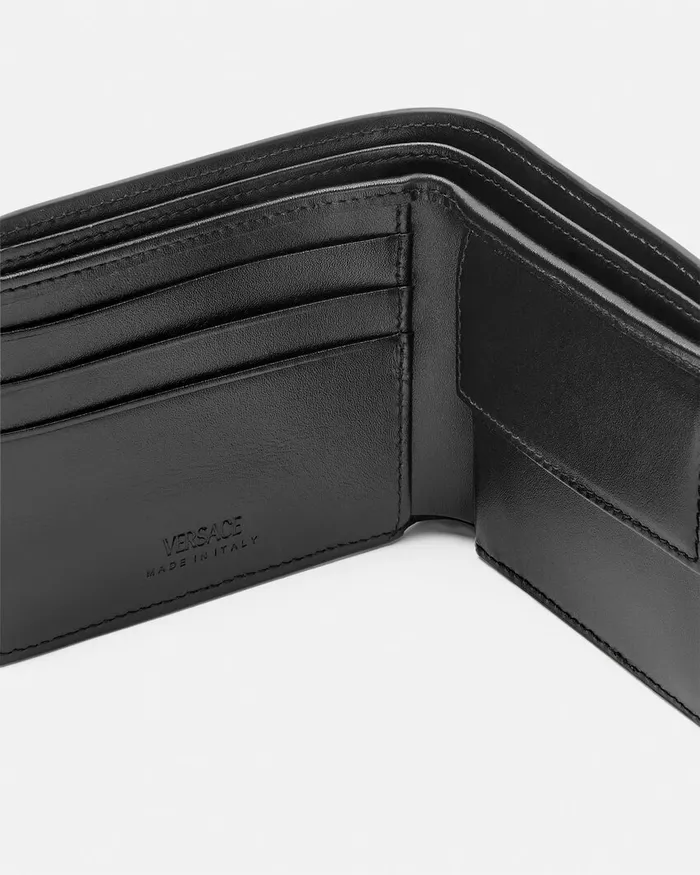 Wallets Men Versace Barocco Jacquard Wallet Blackprint