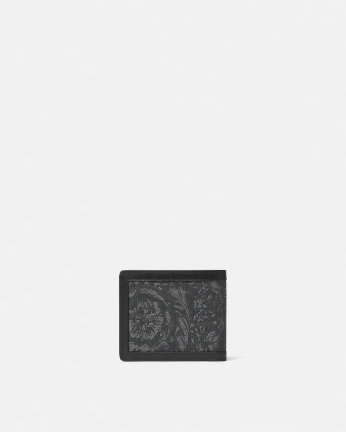 Wallets Men Versace Barocco Jacquard Wallet Blackprint