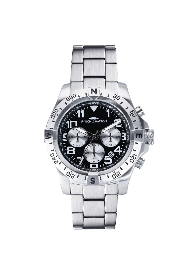 Watch Men FYNCHHATTON Watch With Stainless Steel Band Silver Watch Men FYNCHHATTON Watch With Stainless Steel Band Silver
