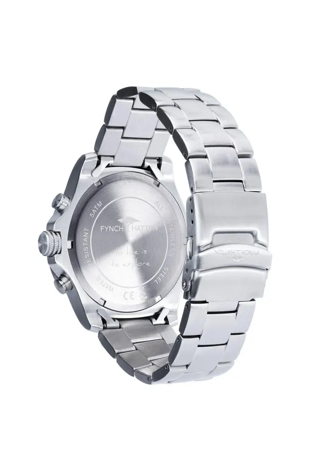 Watch Men FYNCHHATTON Watch With Stainless Steel Band Silver Watch Men FYNCHHATTON Watch With Stainless Steel Band Silver