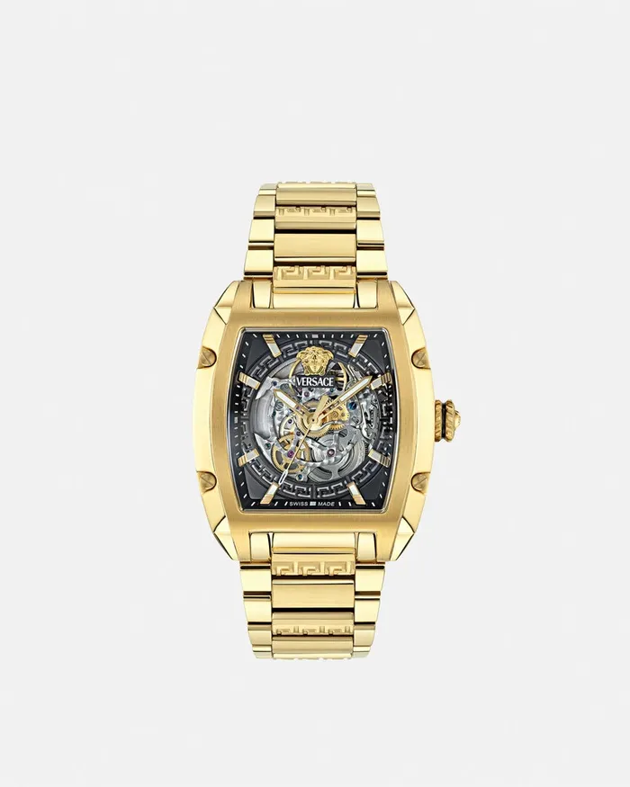 Watches Men Versace Dominus Skeleton Watch Gold