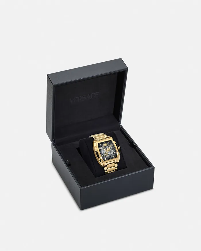 Watches Men Versace Dominus Skeleton Watch Gold