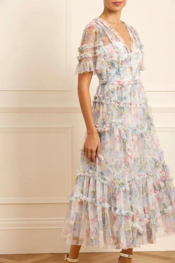 WeddingWomen Needle and Thread Hydrangea Ruffle Ballerina Dress Multi