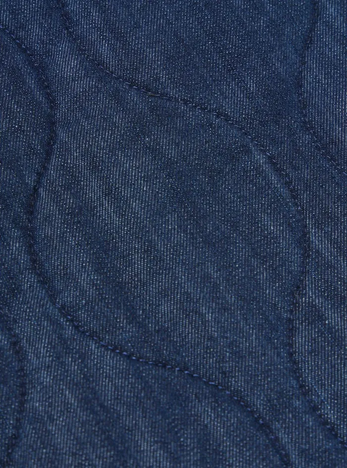 Weekend Gilet In Indigo Quilt Denim Men Universal Works Waistcoats and Gilets