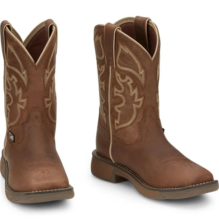 Western Kids Justin Boots Rush Junior Cowboy Boot Brown
