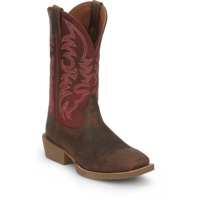 Western Men Justin Boots Muley 12034 Western Boot Brown Red 040brown041