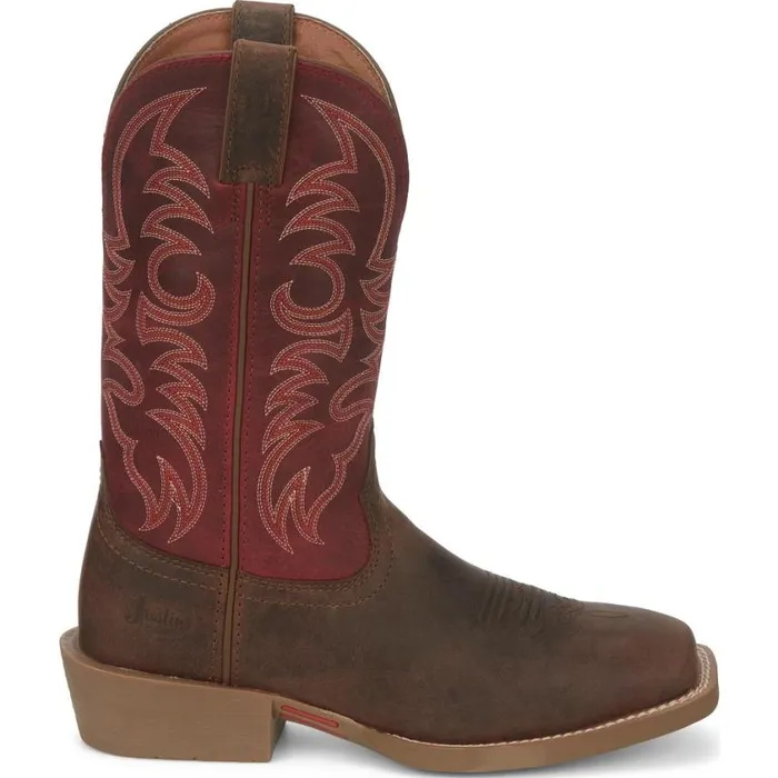 Western Men Justin Boots Muley 12034 Western Boot Brown Red 040brown041