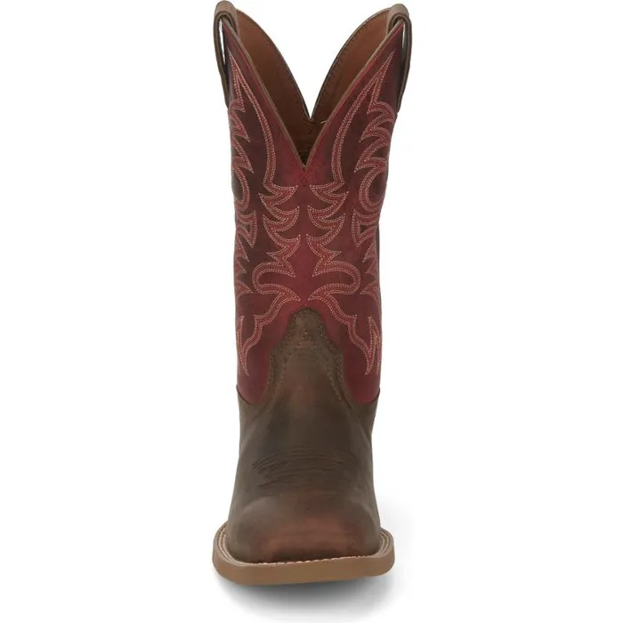 Western Men Justin Boots Muley 12034 Western Boot Brown Red 040brown041