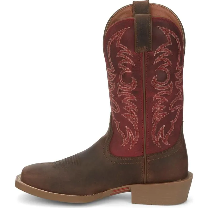 Western Men Justin Boots Muley 12034 Western Boot Brown Red 040brown041