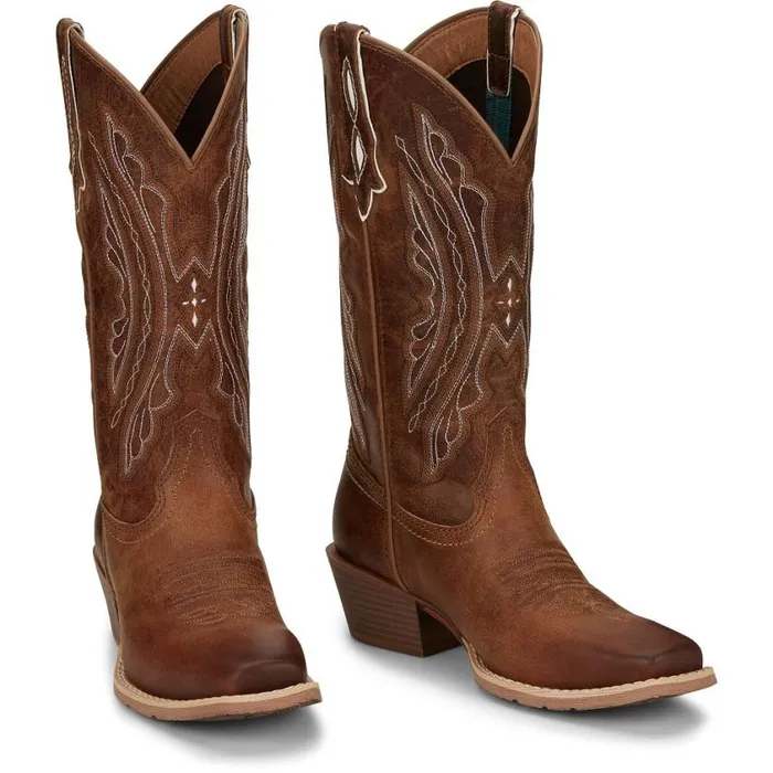 Western Women Justin Boots Rein 12034 Western Boot Waxy Tan 040tan041