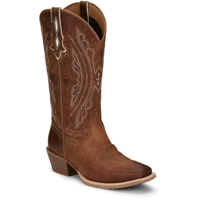 Western Women Justin Boots Rein 12034 Western Boot Waxy Tan 040tan041