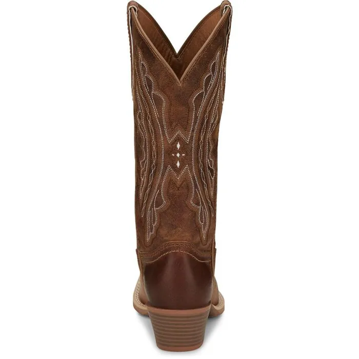 Western Women Justin Boots Rein 12034 Western Boot Waxy Tan 040tan041