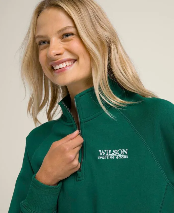Wilson Outerwear Women Sideline HalfZip 8211 Club Green Wilson Outerwear Women Sideline HalfZip 8211 Club Green