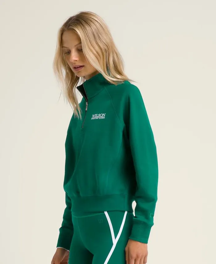 Wilson Outerwear Women Sideline HalfZip 8211 Club Green Wilson Outerwear Women Sideline HalfZip 8211 Club Green