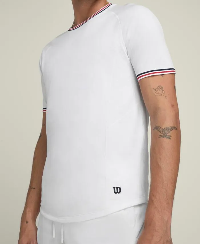 Wilson Tees Men Court Performance Crew 8211 Bright White