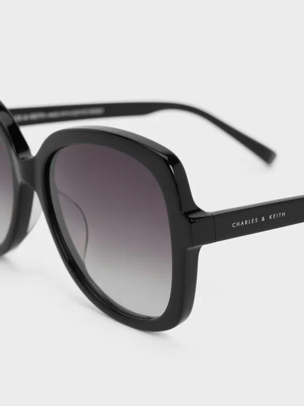 Women Acetate Butterfly Sunglasses 8211 Black CHARLES and KEITH Butterfly