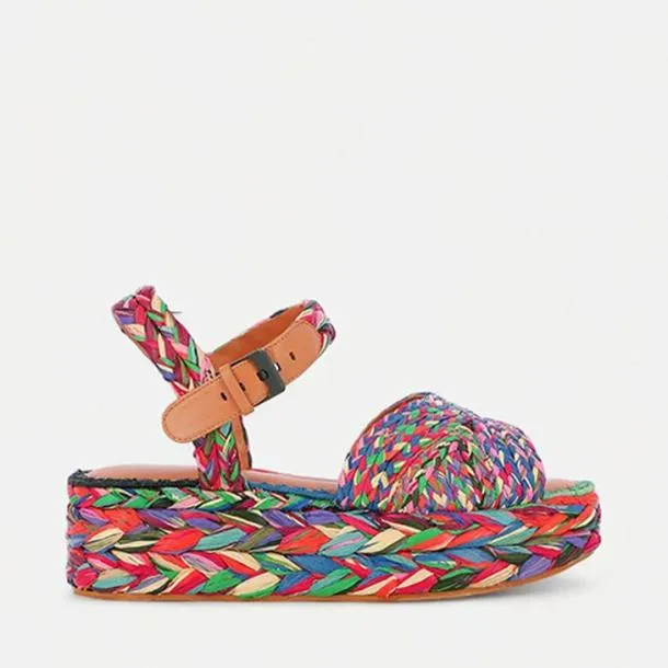 Women AIDA Multicolor Raffia Clergerie Sandals