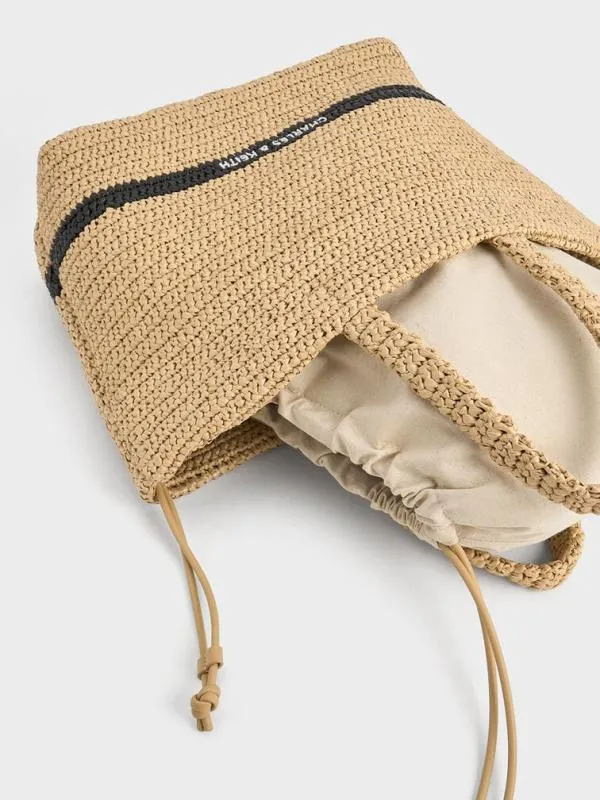 Women Allegra Knitted Tote Bag 8211 Beige CHARLES and KEITH Tote Bags