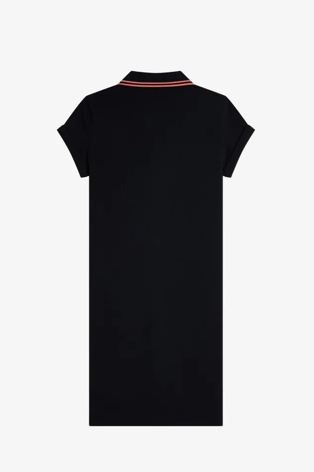 Women Amy Winehouse FoundationButtonThrough Piqu Shirt Dress Black Fred Perry Dresses