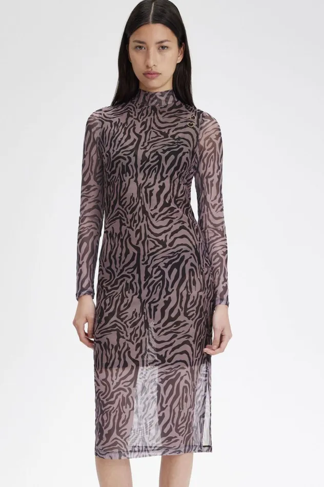 Women Amy Winehouse FoundationZebra Print Mesh Dress Dusty Rose Pink Fred Perry Dresses Women Amy Winehouse FoundationZebra Print Mesh Dress Dusty Rose Pink Fred Perry Dresses