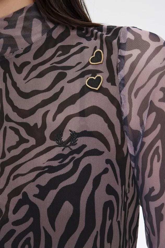 Women Amy Winehouse FoundationZebra Print Mesh Dress Dusty Rose Pink Fred Perry Dresses Women Amy Winehouse FoundationZebra Print Mesh Dress Dusty Rose Pink Fred Perry Dresses