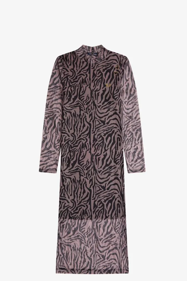 Women Amy Winehouse FoundationZebra Print Mesh Dress Dusty Rose Pink Fred Perry Dresses Women Amy Winehouse FoundationZebra Print Mesh Dress Dusty Rose Pink Fred Perry Dresses