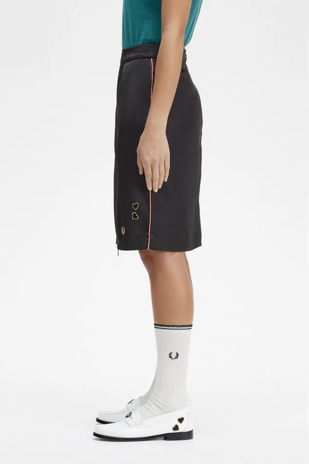 Women Amy Winehouse FoundationZip Detail Skirt Black Fred Perry Trousers and Skirts