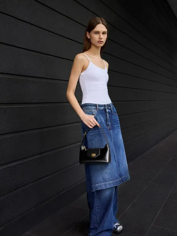 Women Arwen Belted Shoulder Bag 8211 Black CHARLES and KEITH Shoulder Bags