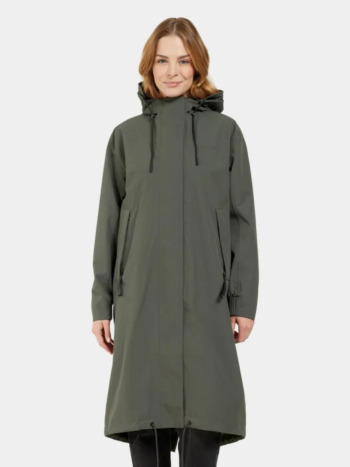 Women Astrid Parka Long Deep Green Didriksons Autumn Jackets