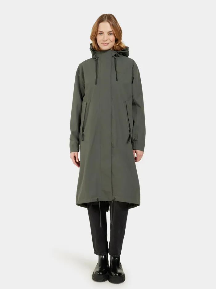 Women Astrid Parka Long Deep Green Didriksons Autumn Jackets