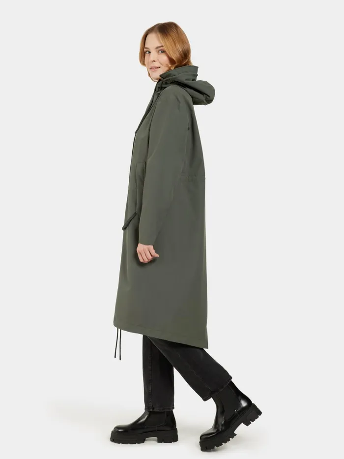 Women Astrid Parka Long Deep Green Didriksons Autumn Jackets