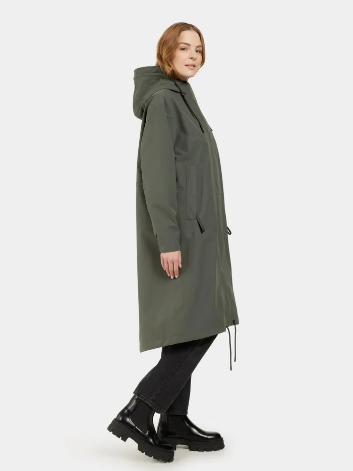 Women Astrid Parka Long Deep Green Didriksons Autumn Jackets