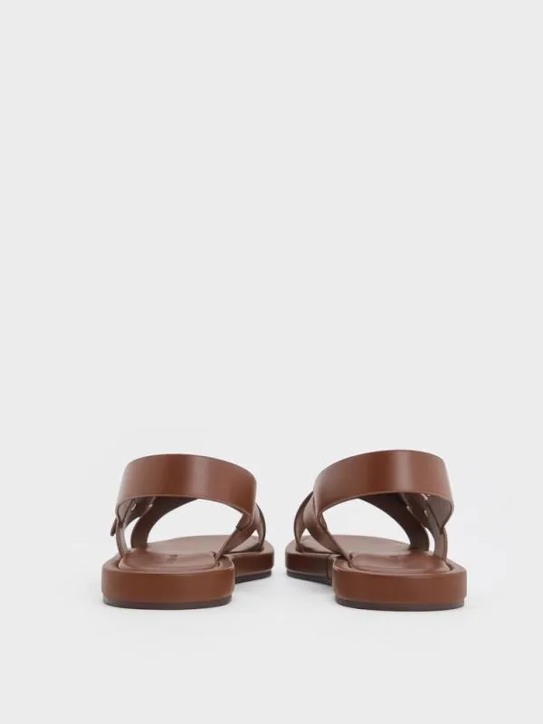Women Audra CrossoverStrap Slingback Sandals 8211 Dark Brown CHARLES and KEITH Sandals