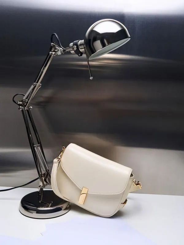 Women Aurelia MetallicAccent Saddle Bag 8211 Cream CHARLES and KEITH Shoulder Bags