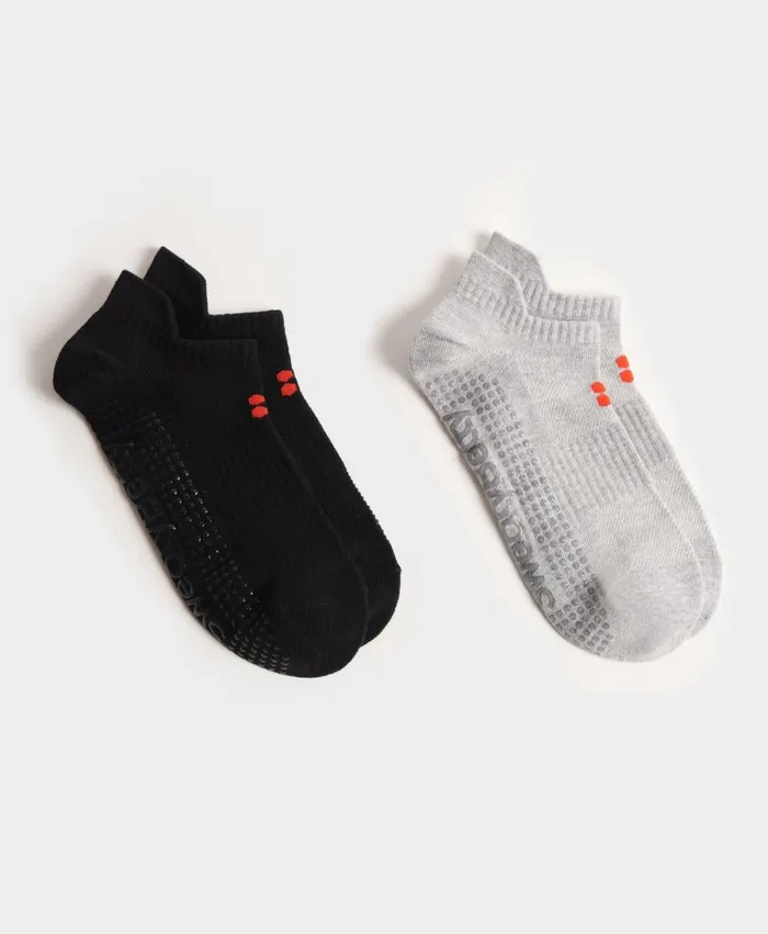 Women Barre Gripper Socks 2 Pack Black Multi Sweaty Betty Underwear
