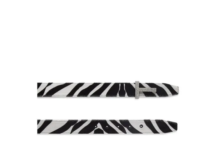 Women Belts Tom Ford Zebra Print Velvet And Crystal Stones T Belt Blackwhite Women Belts Tom Ford Zebra Print Velvet And Crystal Stones T Belt Blackwhite